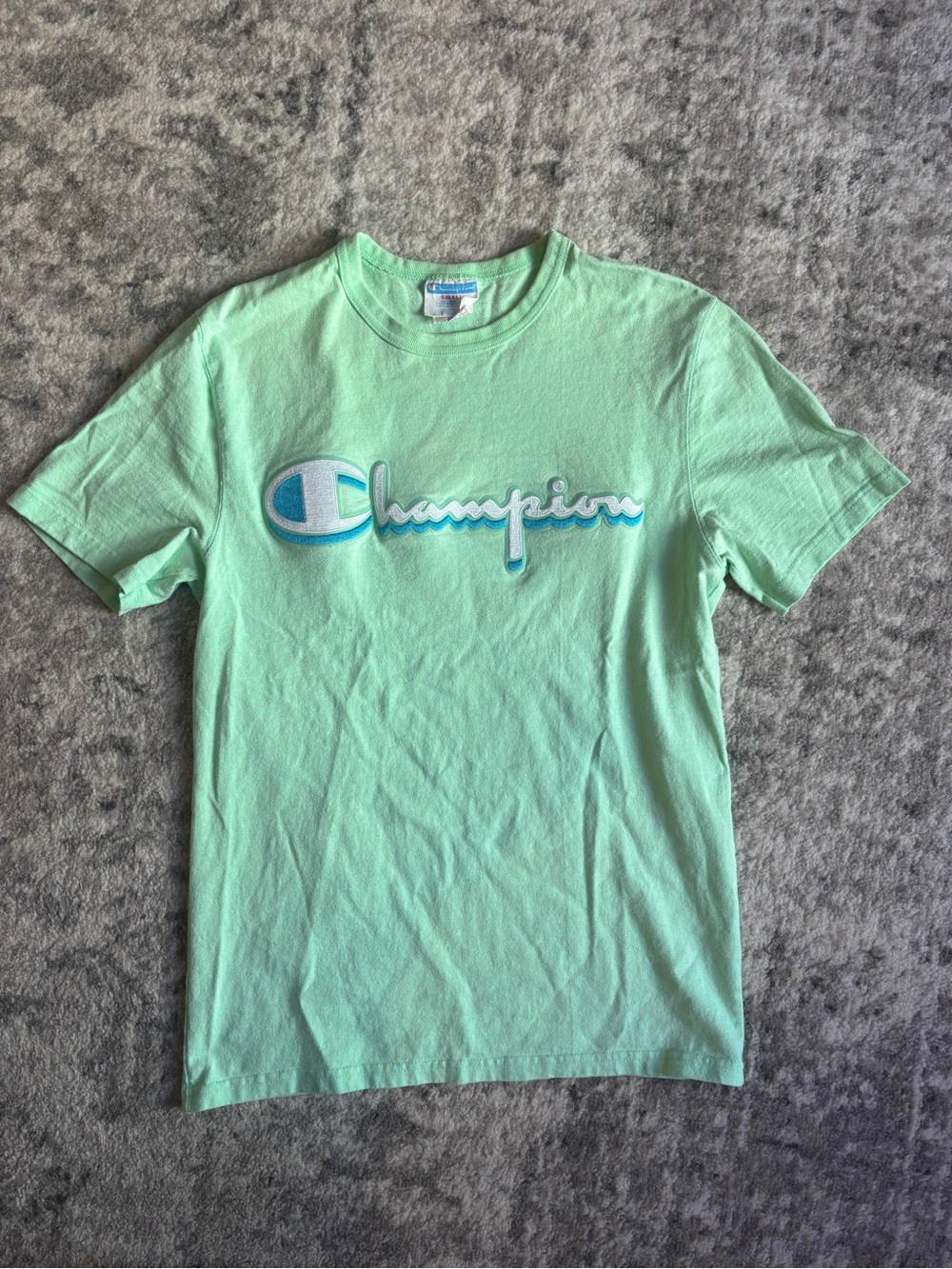 Champion Mint Green Script Logo Short-Sleeve Tee